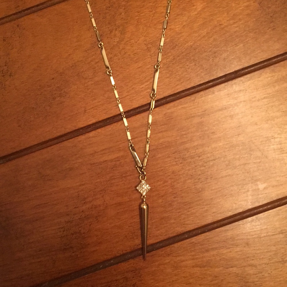 Long gold Stella and dot fashion necklace